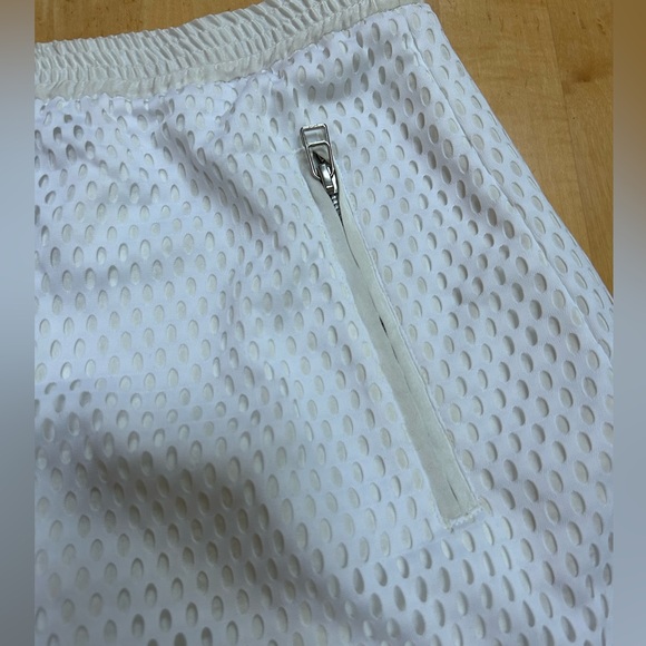 RARE* Faith Connexion Paris white satine and mesh Bermuda shorts - Picture 6 of 11